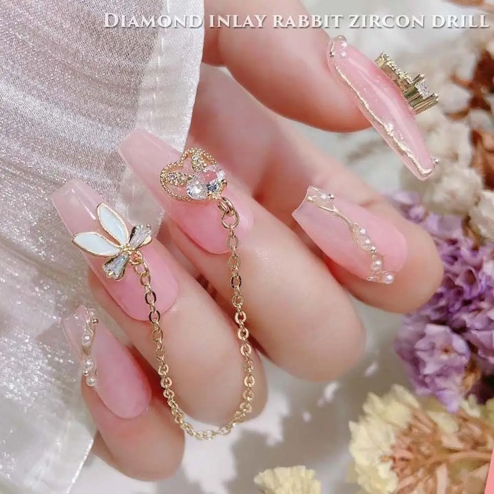 Nail Art Zircone Trapano per unghie Conigli Strass per unghie Capodanno cinese Decorazioni per unghie Accessori per manicure Ciondoli per unghie cinesi