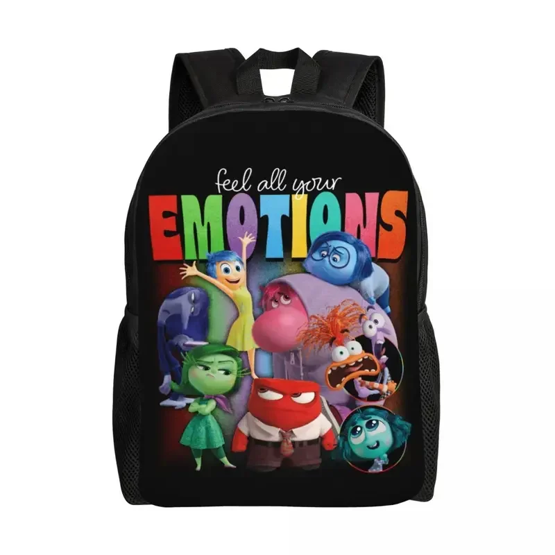 Custom Inside Out Feel Emotions Backpacks for Men Women Water Resistant College School Bag Print Bookbag