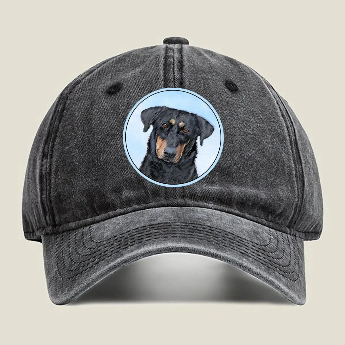 

“Dog Portrait Pet, Cute Design” Washed Baseball Cap