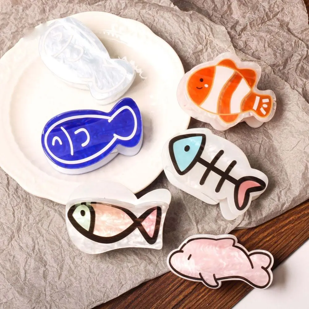 Cute Fish Bone Cute Fish Hair Grab Clown Fish Dolphin Cartoon Hair Claw Geometry Hairpin Acrylic Shark Clip Streetwear