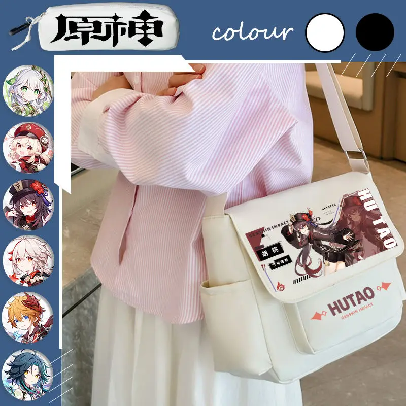 Genshin Impact anime tote bag Nilou/Cyno/Nahida/Yae Miko/Tartaglia Student College Classroom Crossbody bag Women's shoulder bag