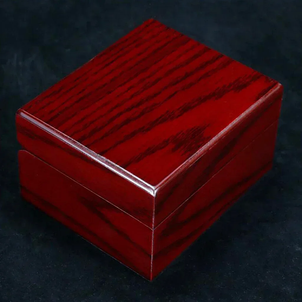 Caja de exhibición de reloj individual de madera roja vino, caja de reloj de madera, caja organizadora de almacenamiento de pulseras para el Día de San Valentín, cumpleaños y Navidad