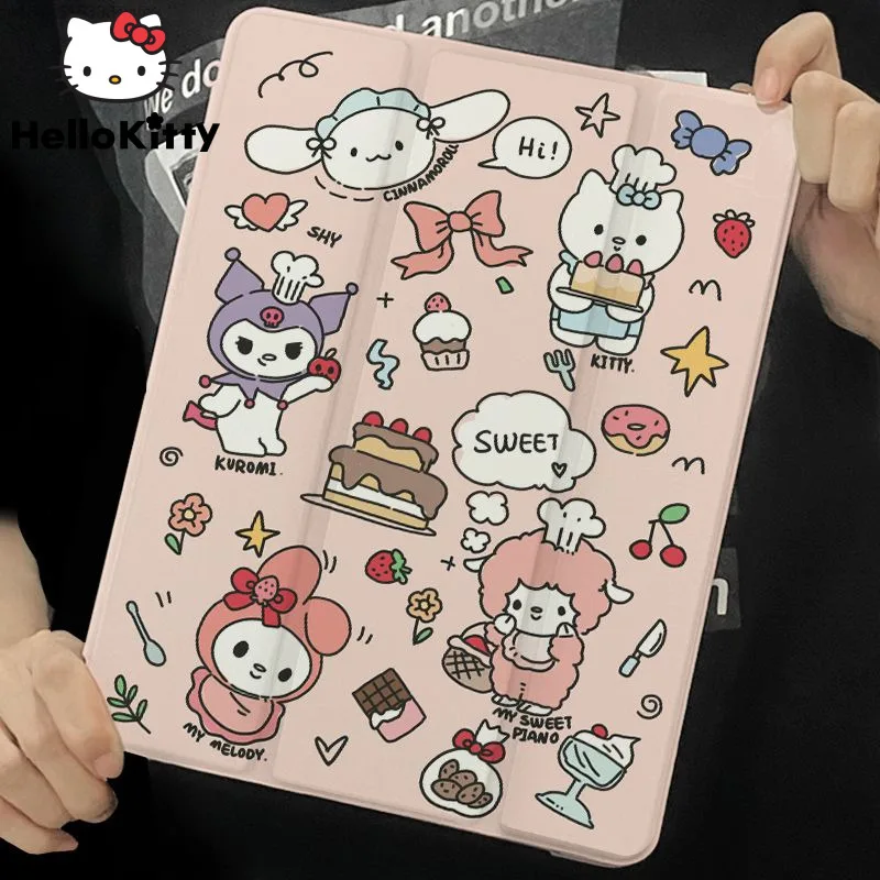 Sanrio Hello Kitty Kuromi New Kawaii IPad 9th Generation Case Cute Cartoon My Melody Ipad Pro 11 Cover With Pen Slot Y2k Japan