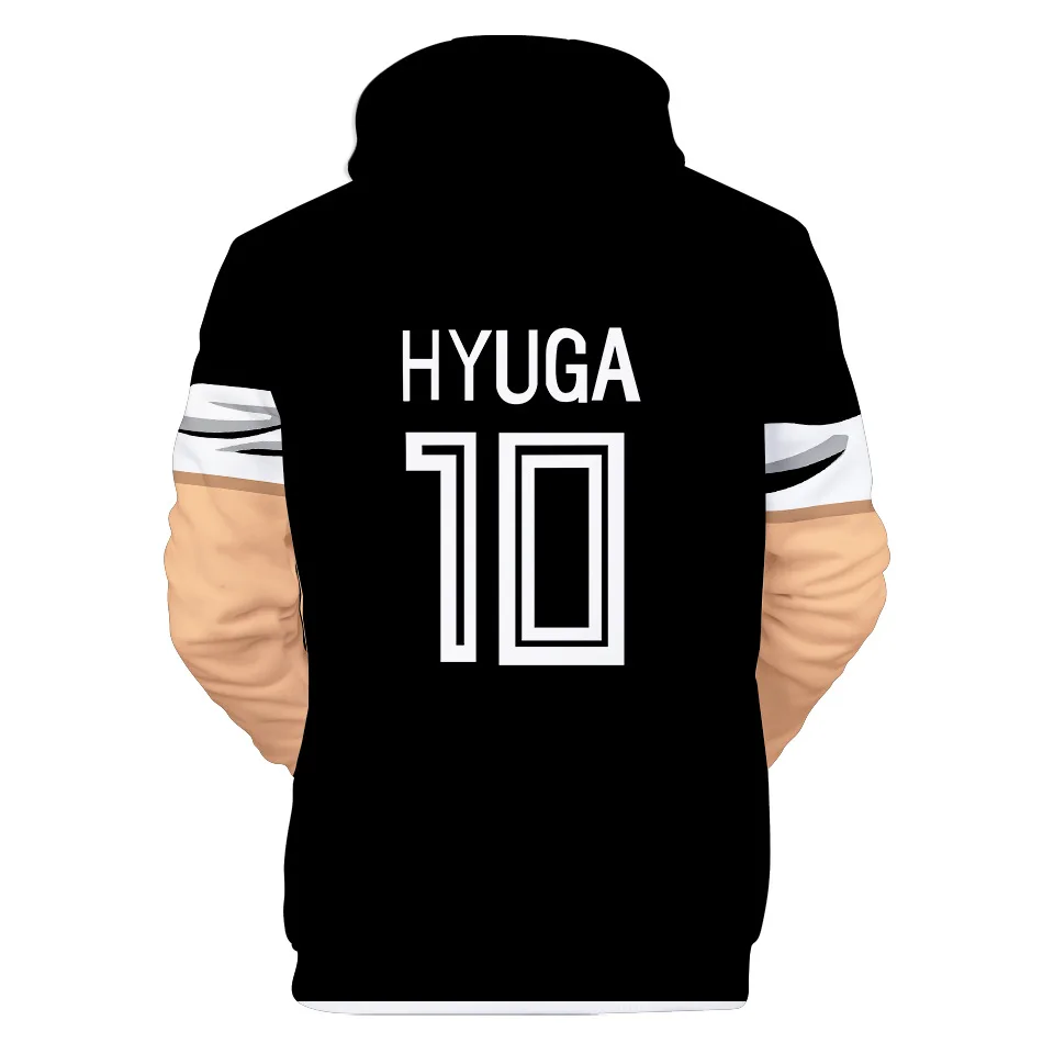 3D Print Anime Captain Tsubasa Ozora Tsubasa Kojiro Hyuga Costume Unisex Hoodie Zipper Hooded Jacket Soccer Jerseys Uniform