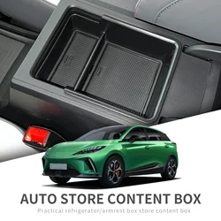 for MG4 MG 4 2024 EV Central Armrest Storage Box Car Center Console Tray Organizer Tidying Accessories Black