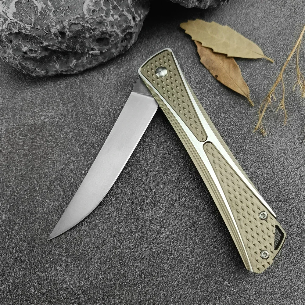 

CR 7530 Pocket Folding Knife Aluminum Alloy Handle Damascus Steel Multi-functional Engraving Knife Fruit Knife Fishing Knife