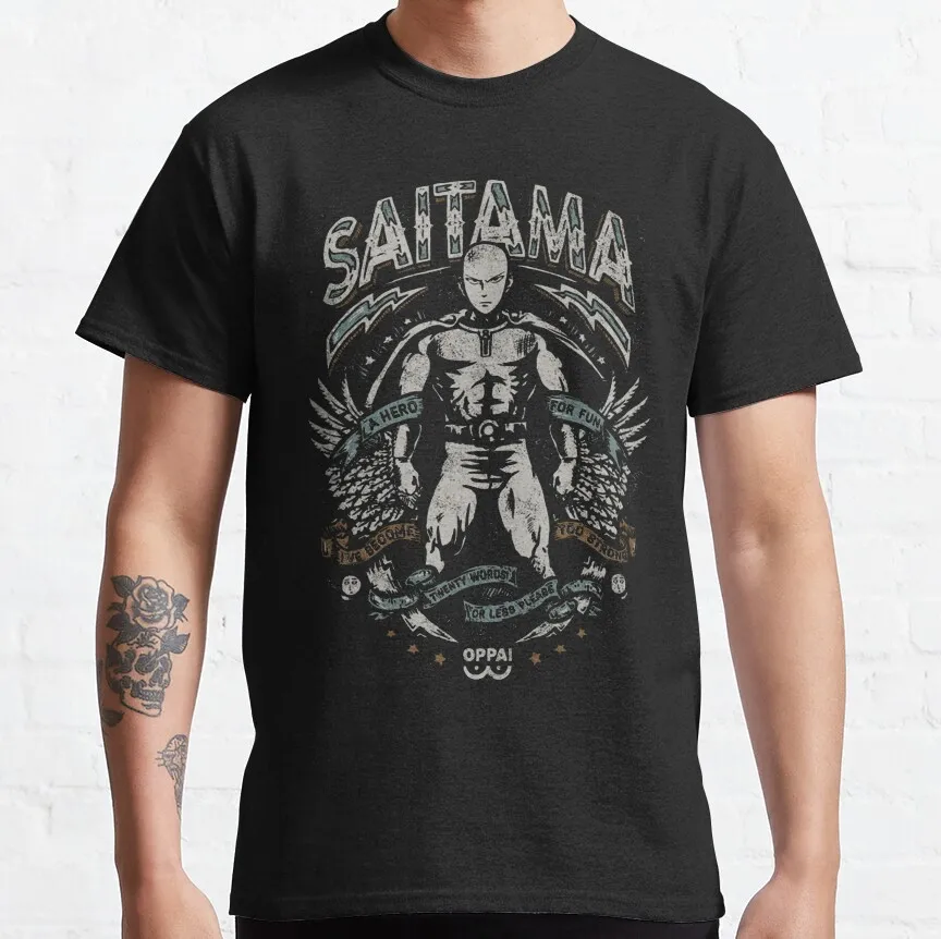 A Hero For Fun Saitama Gift T-shirt for Anime lover 0215 One Punch Man Manga Print Graphic Clothes All Size Tops S-6XL