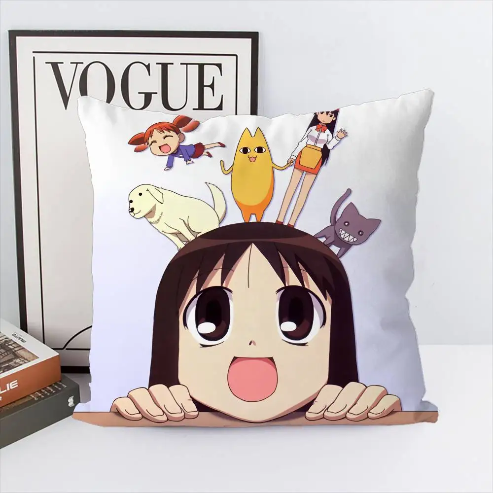 Azumanga Daioh كيس وسادة على الوجهين الطباعة غطاء الوسادة 45x45 الوسائد الزخرفية أريكة ديكور المنزل المخدة الناعمة