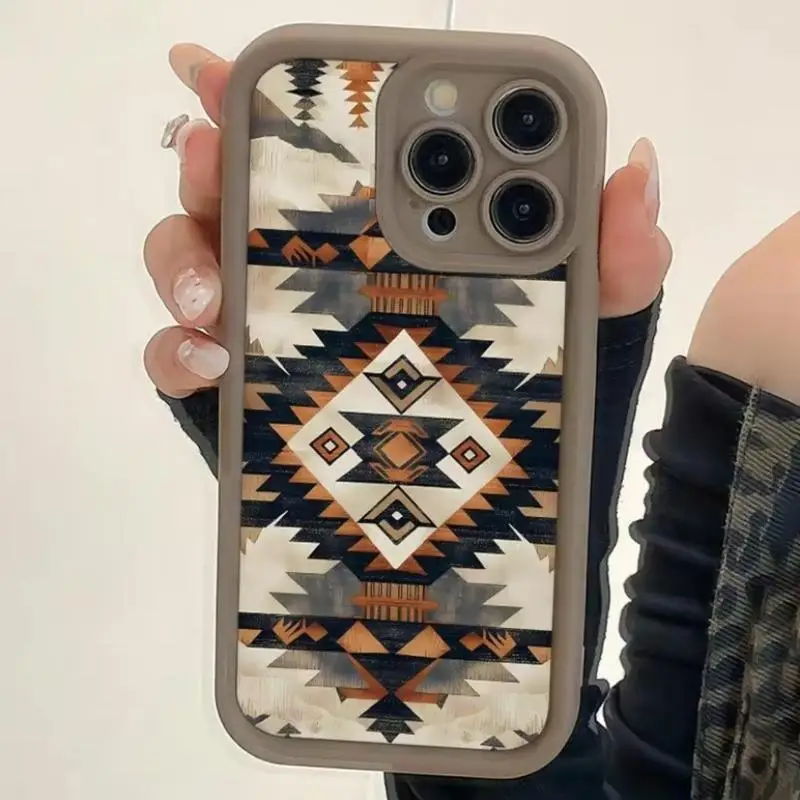 Western Element Design Durable Phone Case for iPhone 11-17 Pro Max/Plus/Air TPU Shockproof Anti-Drop Cover