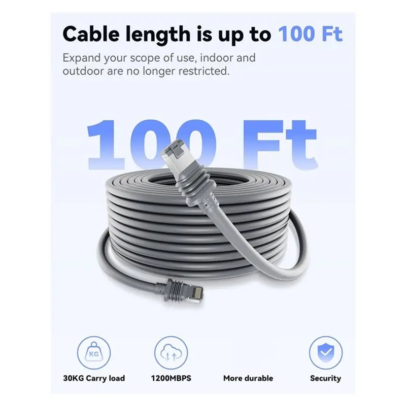 Y45A-For Starlink Durable Ethernet Extension Cord For Router, Indoor Outdoor