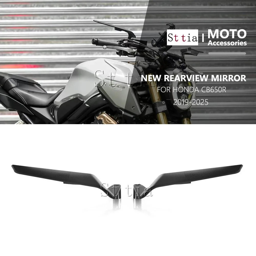 360 °   قابل للتعديل مرآة الرؤية الخلفية الألومنيوم دراجة نارية العالمي مرايا الرؤية الخلفية لهوندا CB650R CB 650 R CB 650R 2019 2020-2025
