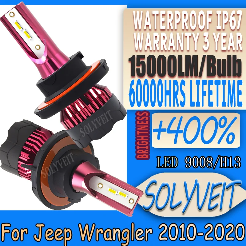 

Plug-and-Play Waterproof & Dustproof Long-Term Use LED Headlight For Jeep Wrangler 2010 2011 2012 2013 2014 2015 2016 2017-2020