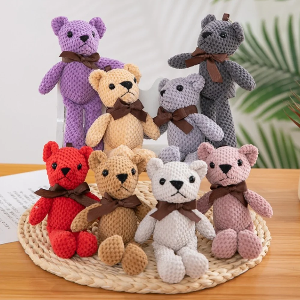 Porte-clés Ours en Peluche Doux et Mignon de 16cm, Animal Créatif à la Mode, Motif Ananas et Beurre