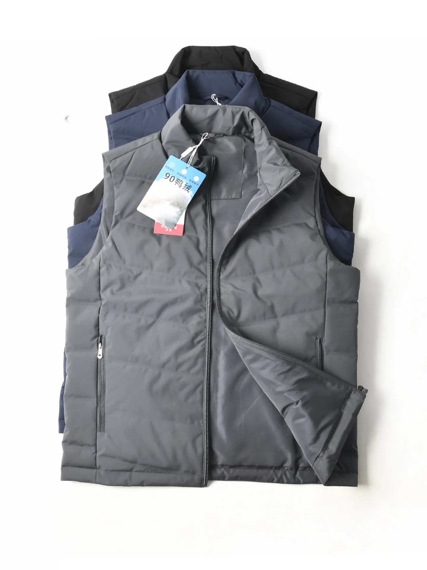 Nuevo Chaleco de Plumón de Pato Estilo Americano, Resistente al Viento y al Agua, Corte Holgado Informal, Cuello Alto, Chaque...