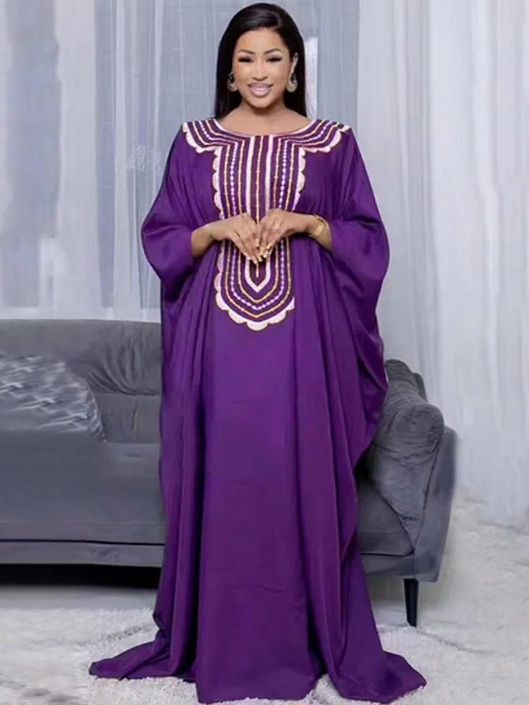 Plus Size Elegant African Dresses For Women Muslim Fashion Boubou Dashiki Ankara Outfit Evening Gown Abayas Kaftan Scarf Robe