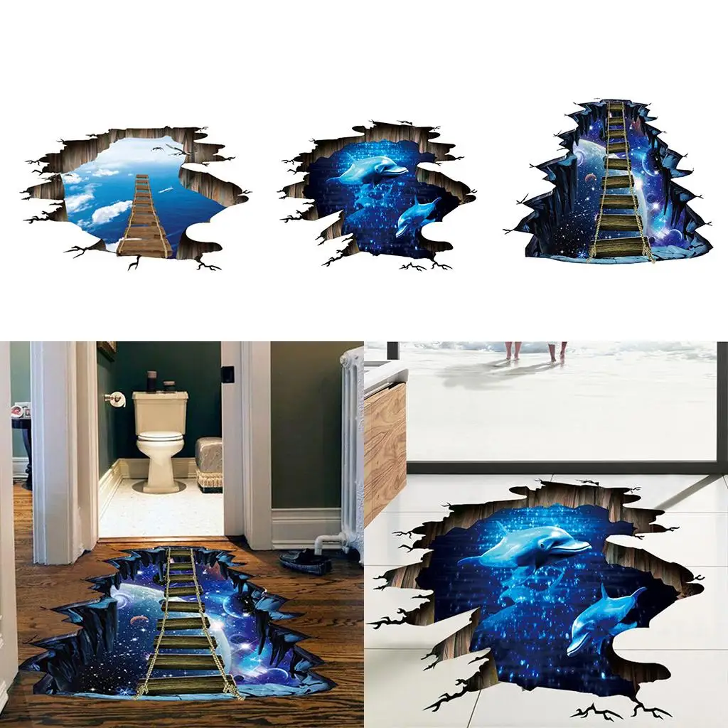 Self-adhesive Waterproof DIY 3D Sticker Mural F/Stairway Floor Wall Decor