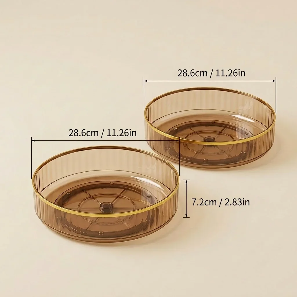 360° draaiende make-up organizer, ronde PET plastic opbergbak, parfumhouder, badkamer, huidverzorging, cosmetica, kaptafel