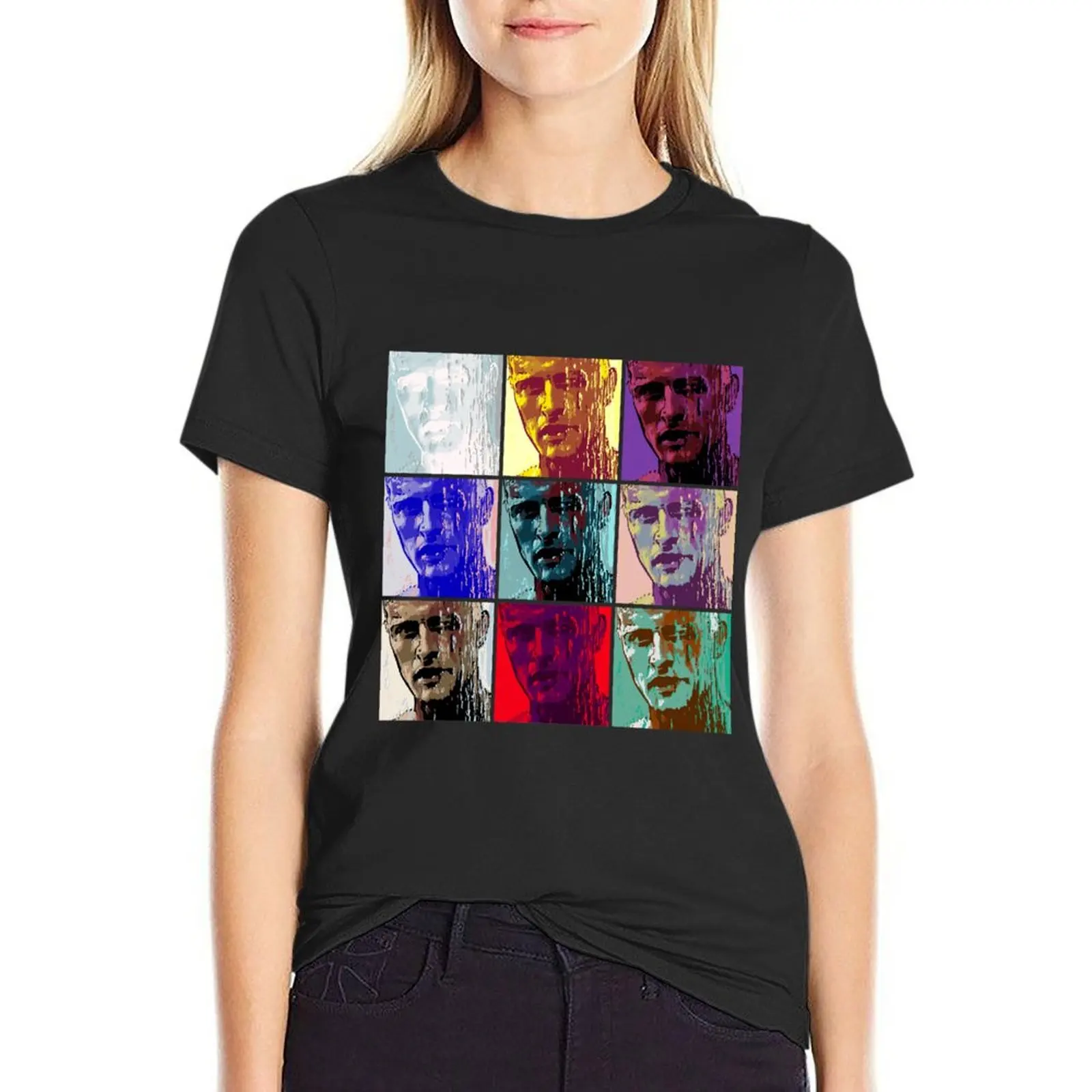 Bladerunner Roy Rutger Hauer Tribute Warhol Pop Art T-Shirt funny lady clothes oversized tees Women clothes