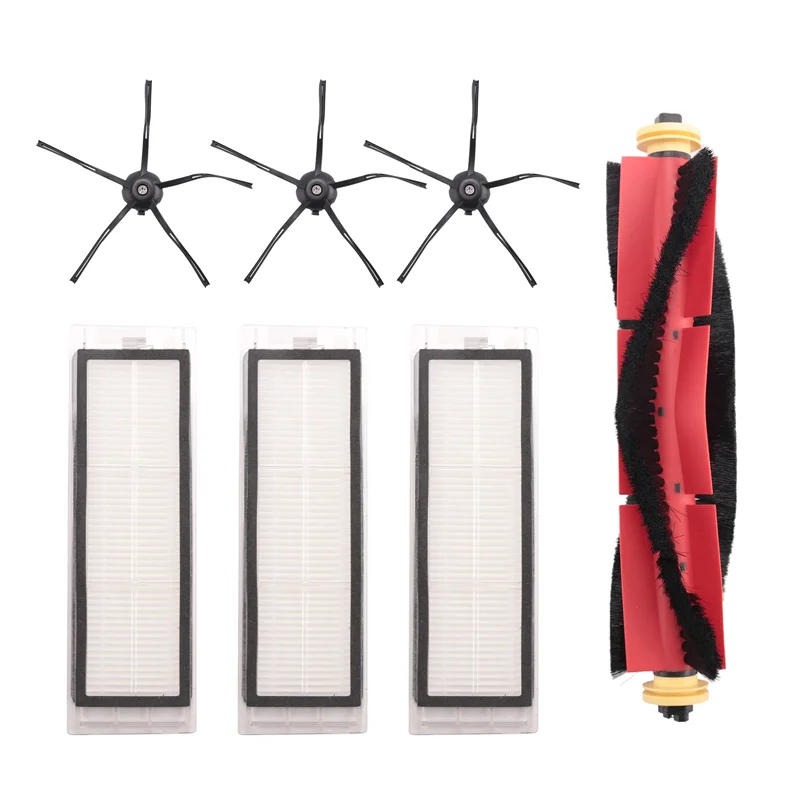 7 قطعة ل Xiaomi Roborock S4 E4 S5 S6 S5 ماكس المطاط الجانب فرشاة الرئيسية فرشاة الأسطوانة فلتر HEPA ماكس فرشاة تصفية قطع الغيار