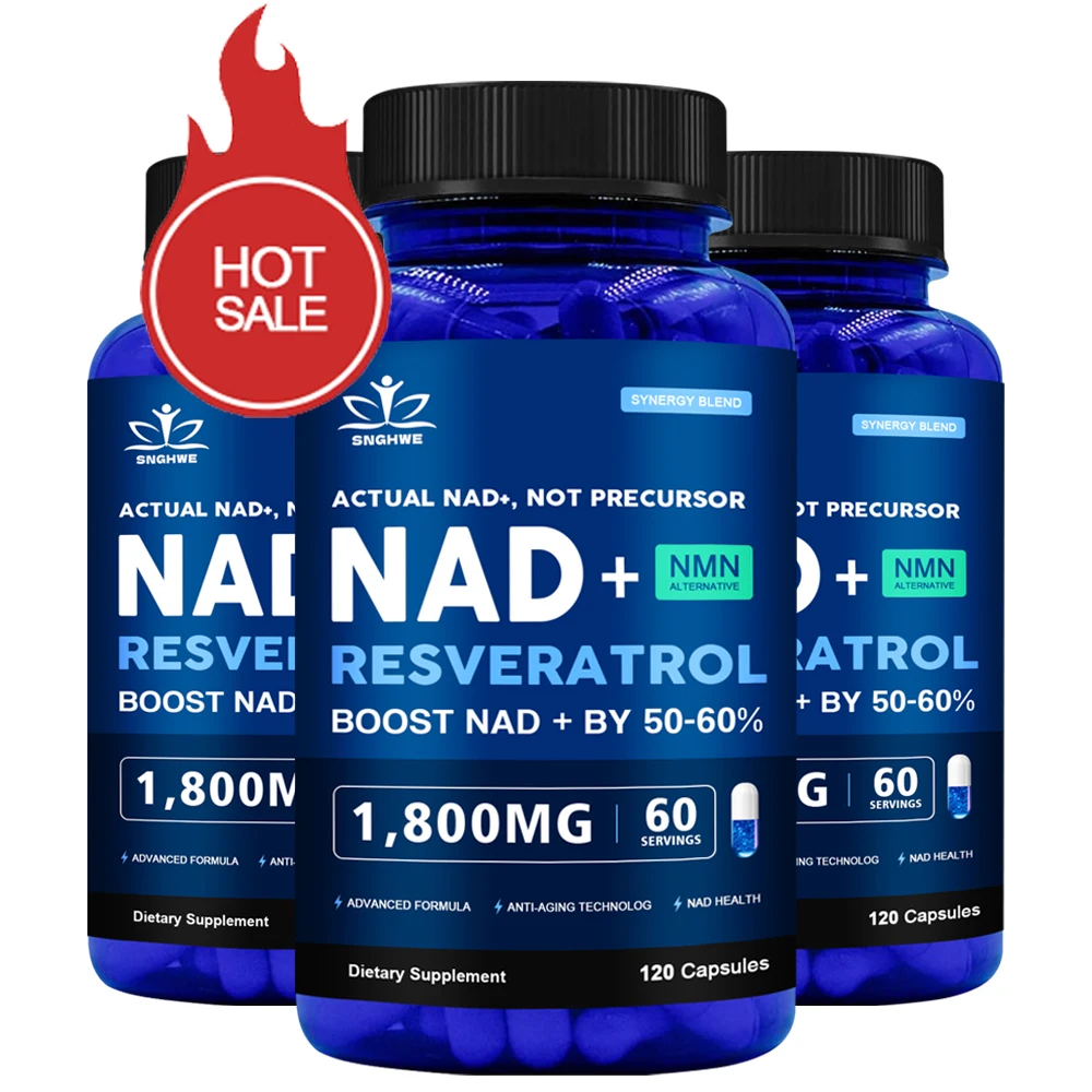 NAD+ Supplement with Trans Resveratrol、TMG、Vitamins B3 - Cell Energy, Cognition, Healthy Aging & Detox Support for Men & Women