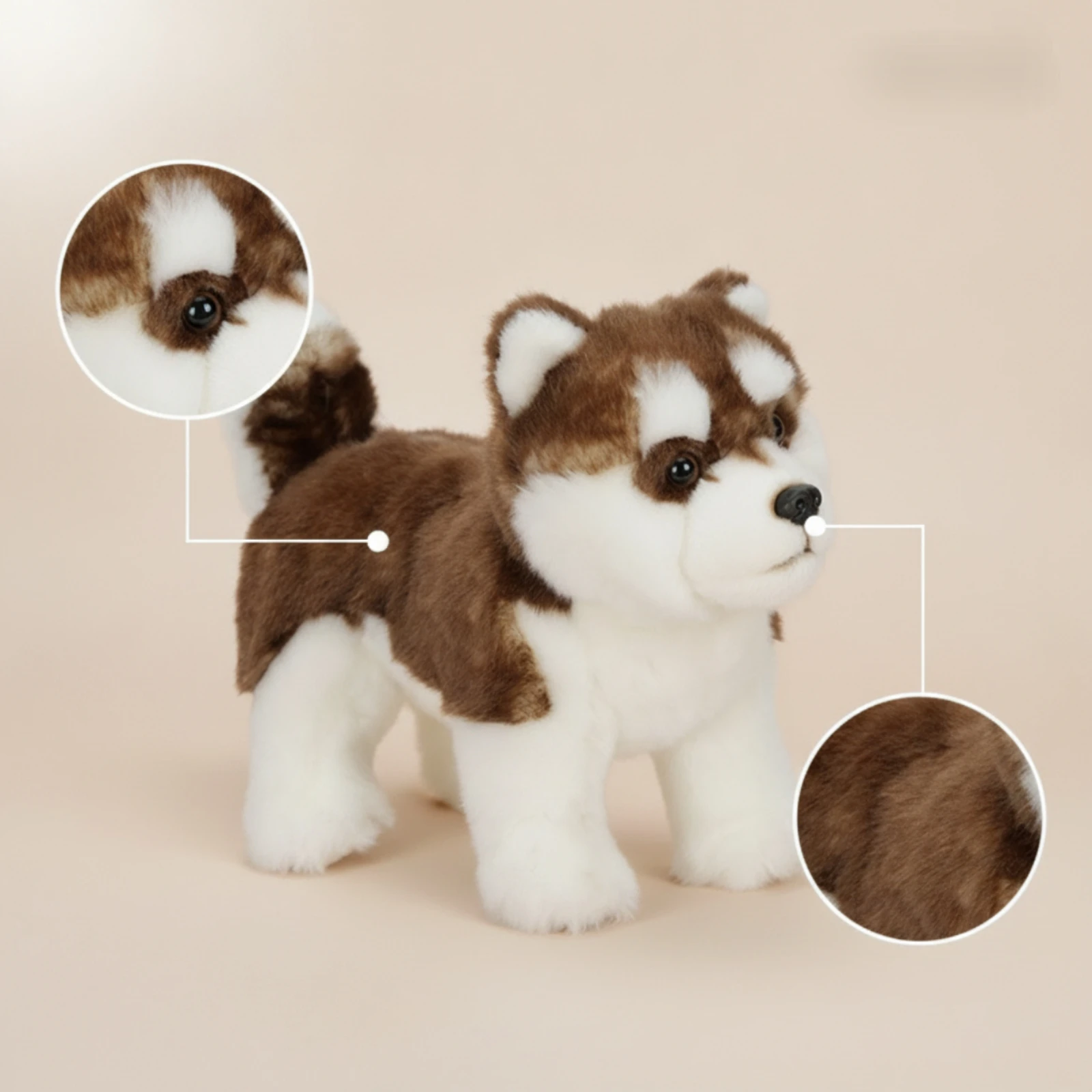 Alaskan Malamute Stuffed Toy Toy Velvety Alaskan Dog Stuffed Toy Toy Realistic Dog Stuffed Animal Delicate Plushie Soft