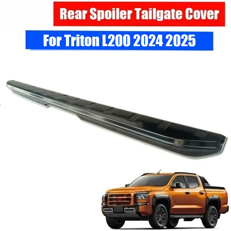 

Car Rear Upper Tailgate Wing Spoiler Applicable for Mitsubishi Triton L200 2024 2025 Black Tail Gate Rail Guard Car Accessories
