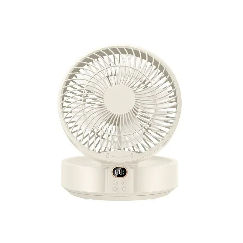 Wall Mounted Desktop Fan 4000mAh Three-speed Adjustment Lighting Functions No Punching Required  Kitchen/Bathroom/Camping