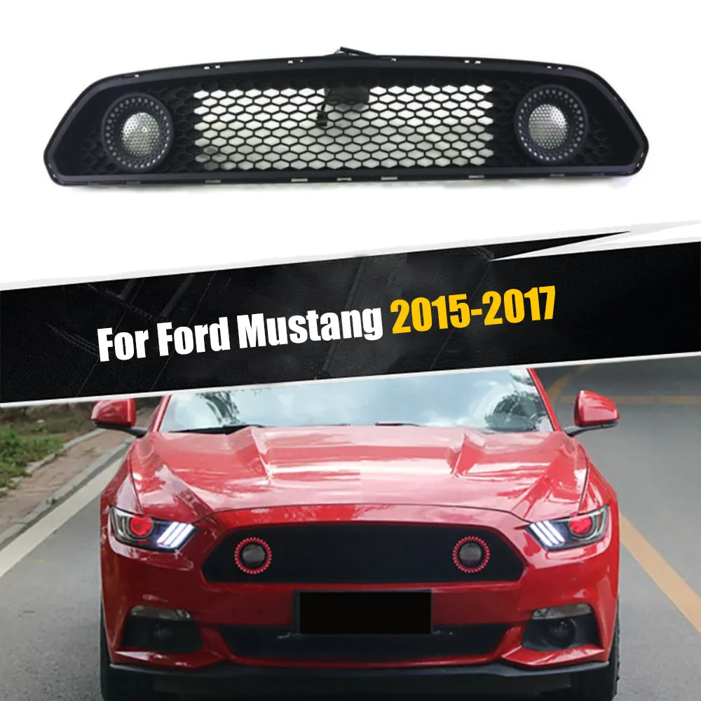 

Racing Grills Car Inlet Guard Grid Front Bumper Cover Auto Parts For Ford Mustang 2015-2017 Remote Control Color Changing Grille