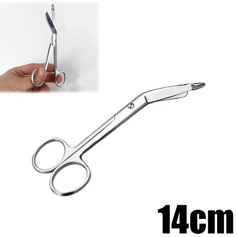 

Stainless Steel Bandage Scissors 14cm Nursing Scissors for Medical Home Use