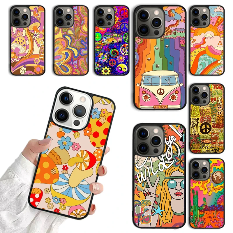 Hippy Hippie Psychedelic Art Phone Case For iPhone 16 15 14 13 12 Mini 11 Pro Max Plus X XS Max XR Cover Shell coque