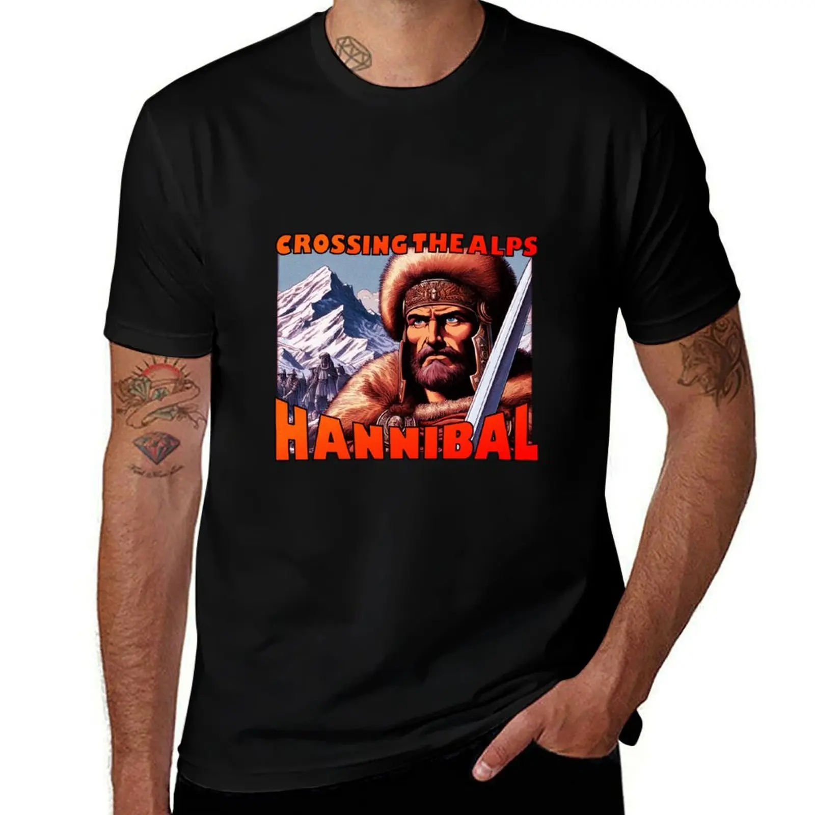Hannibal Barca: Crossing the Alps T-Shirt Plus Size Summer Short Sleeve T-Shirt