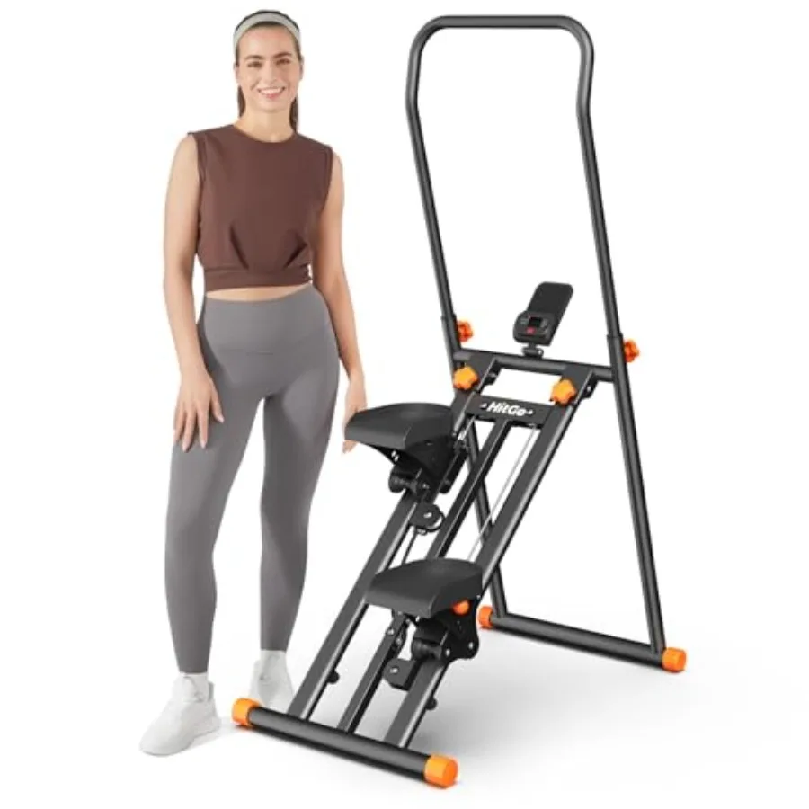 

Stair Stepper for Home Gym Vertical Stair Climber Machine for Full-Body Workout Compact Foldable Cardio Stepper with Adjustable