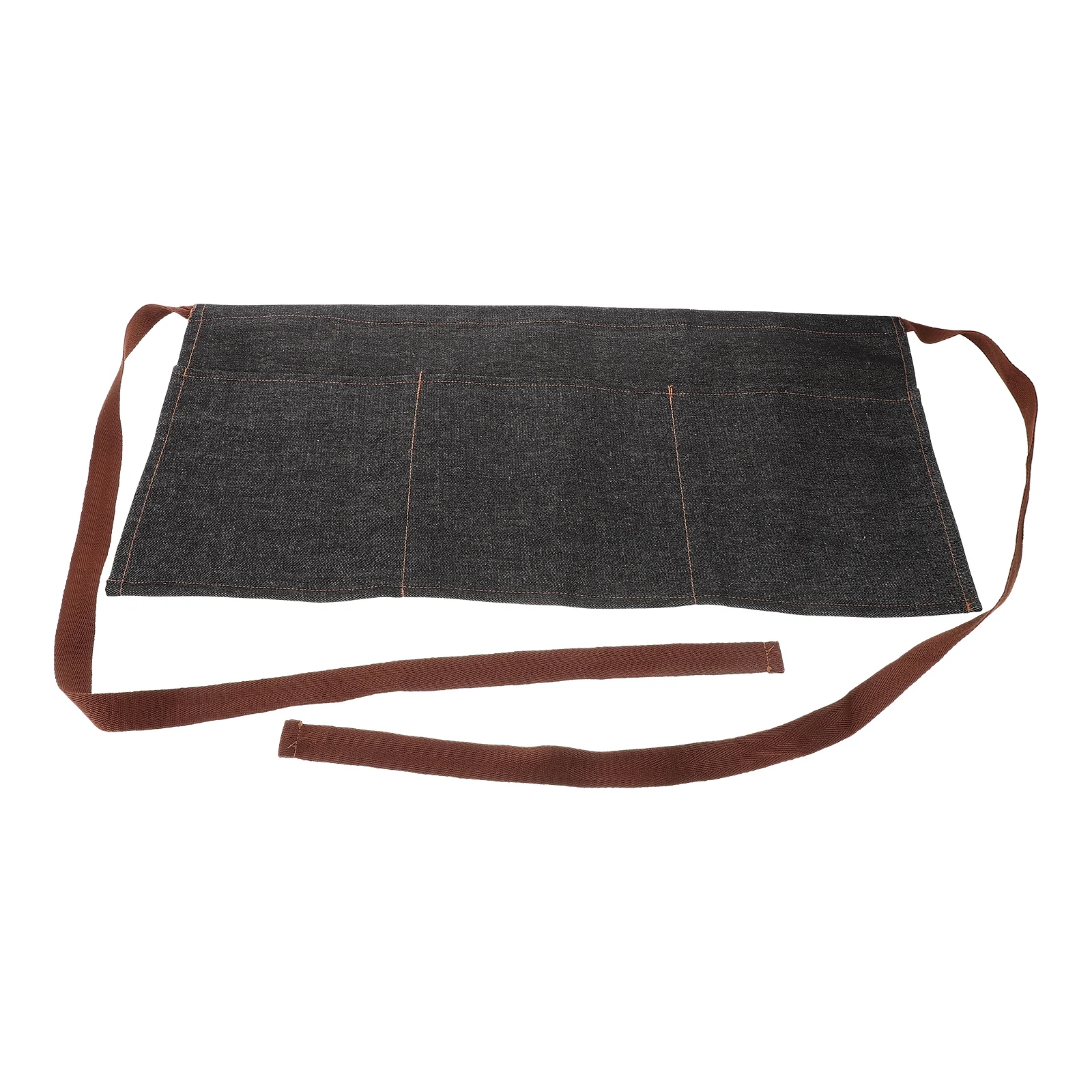 

Restaurant Waiter Apron Serving Jean Half Denim Waist Adjustable Fade Resistant Pockets Adults Cooking Kitchen Home Use