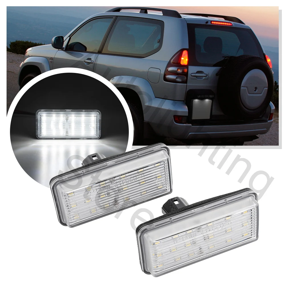 

​2pcs Canbus LED Number License Plate Light For Toyota Land Cruiser J100 J120 Prado J200 Reiz 4D Mark X Lexus LX470 LX570 GX470