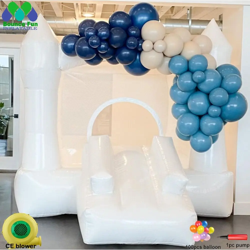 8ft 2,5 m Mini Weiß Kinder Jumper Weiche Spielen Bounce Haus mit Ball Pit Pool für Kleinkind Hochzeit Geburtstag Springen luftballons