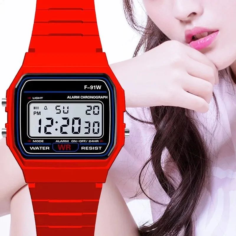 Sport LED Digital Watches for Men Women Kids Fashion Small Square Dial Children Electronic Watch Casual Silicone Band Mens Watch