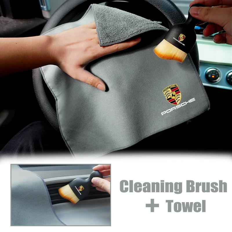 

Car Cleaning Soft Brush Tool Dust Remover Suede Wash Towel For Porsche 911 Cayenne Carrera-GT 928 Panamera Boxster Macan 918