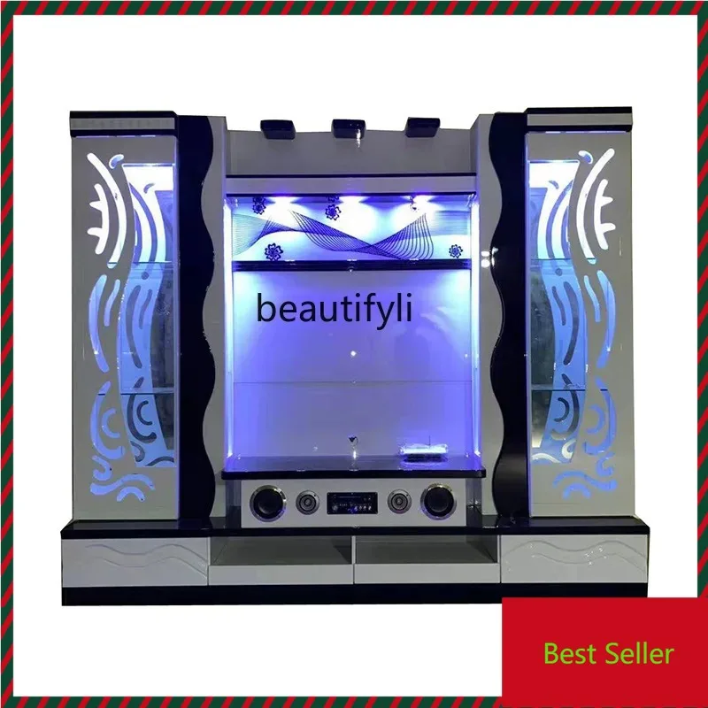 M71 Living room background cabinet LED chandelier Multifunctional storage floor cabinet TV cabinet