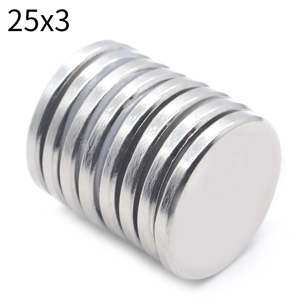 1-200 Pcs 25x3 Neodymium Magnet 25mm x 3mm N35 NdFeB Round Super Powerful Strong Permanent Magnetic imanes Disc 25*3  new magnet