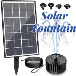 New 2024 Year Model Solar Fountain Pump Improved Glass Solar Panel with 5 Spare Nozzles Garden Bird Shower Waterfall 3.5W