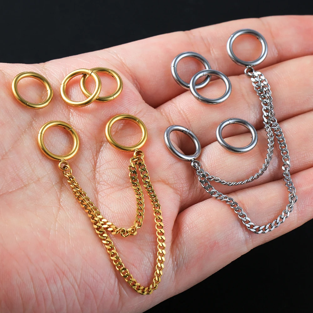 Casvort 316L Edelstahl Mode Set Piercing Frauen Körper Schmuck Hoop Tragus Clicker Ringe Knorpel Helix Ohrringe Neue – Detail 6