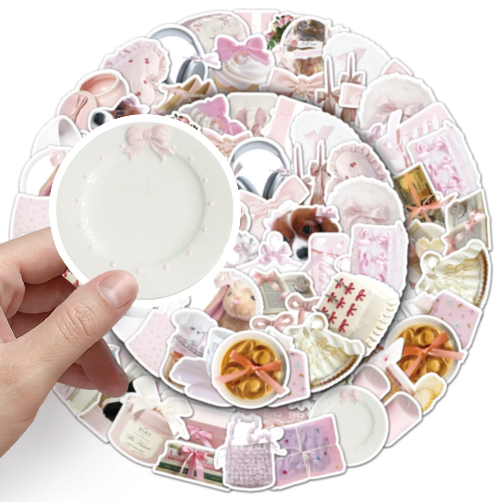 50pcs Bow Style Doodle Stickers Creative Decoration for Phone and Scrapbook