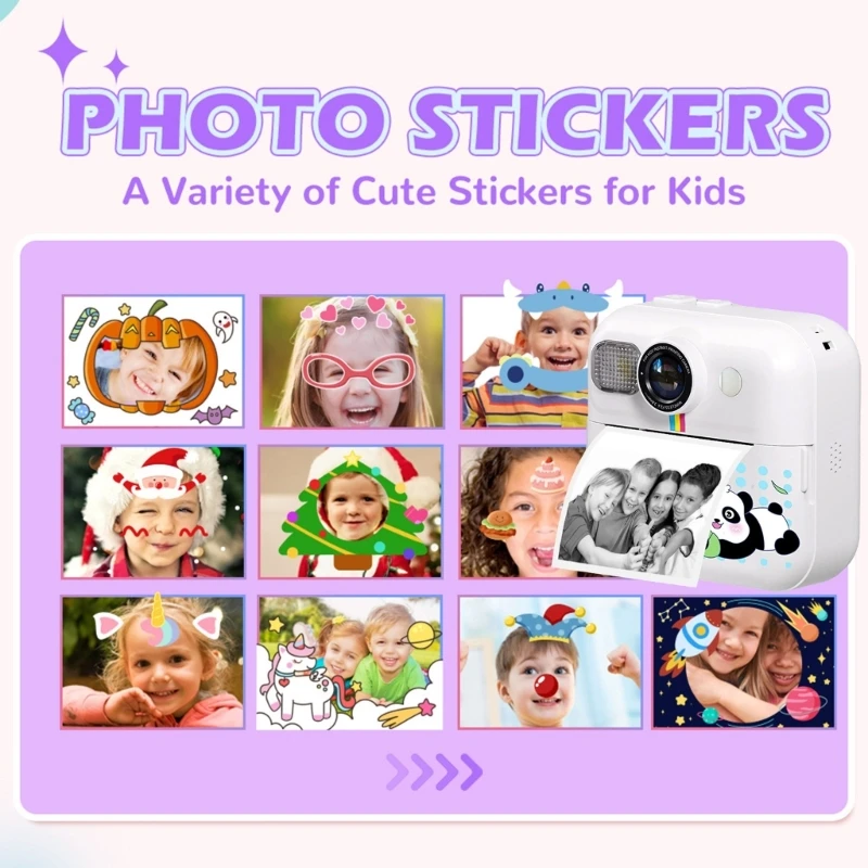 Camera da stampa istantaneamente per bambini 1080p Digital giocattolo da 3 a 12 anni bambini 601e