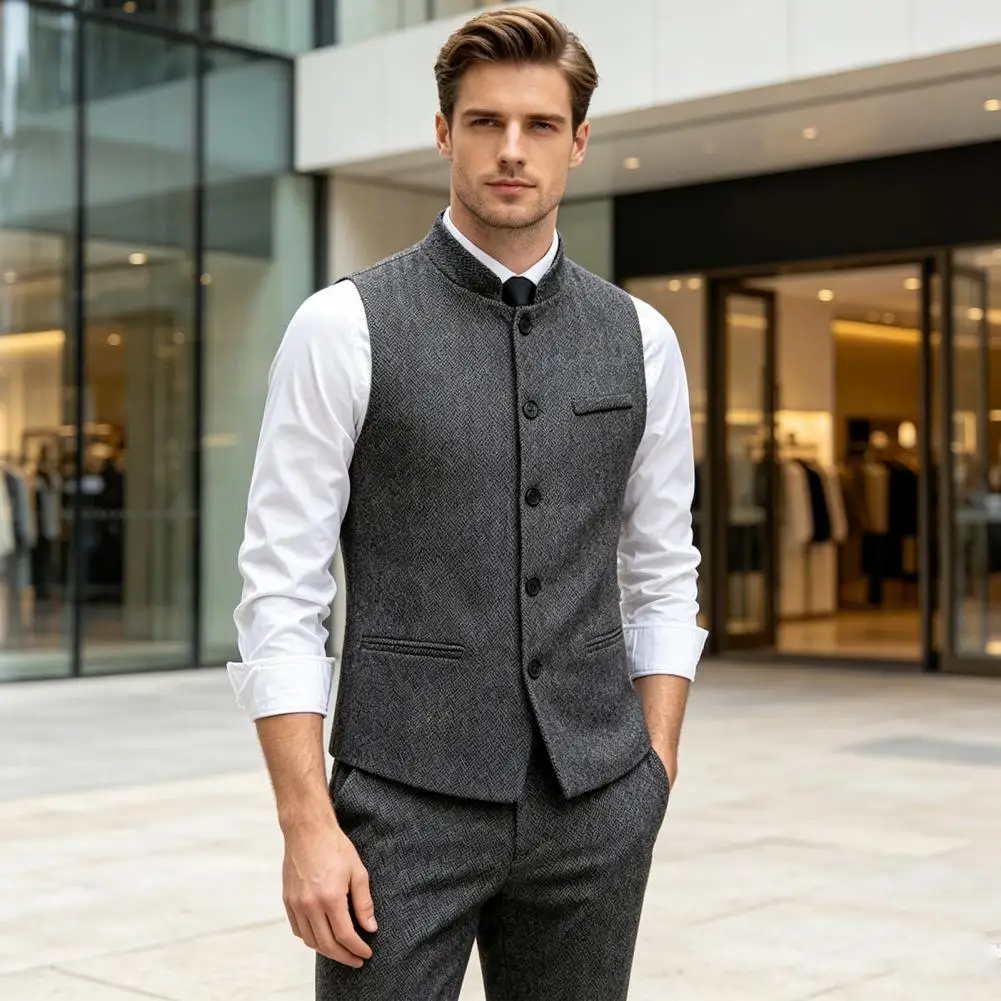 Cotton Polyester Blend Folk Vest Men's Oktoberfest Vest Vintage Traditional Waistcoat Sleeveless Costume Gilet for Wedding Party