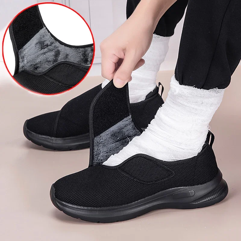 Winter Women Wide Feet Swollen Walking Casual Shoes Thumb Eversion Adjusting Soft Comfortable Man Shoes zapatillas para hombre