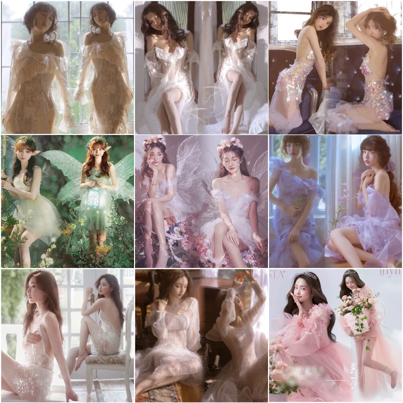 

2026 New Fairy Elf Beautiful Light Veil Art Photo Private Home Photography Costume Pure Desire Personality Perspective Photog...