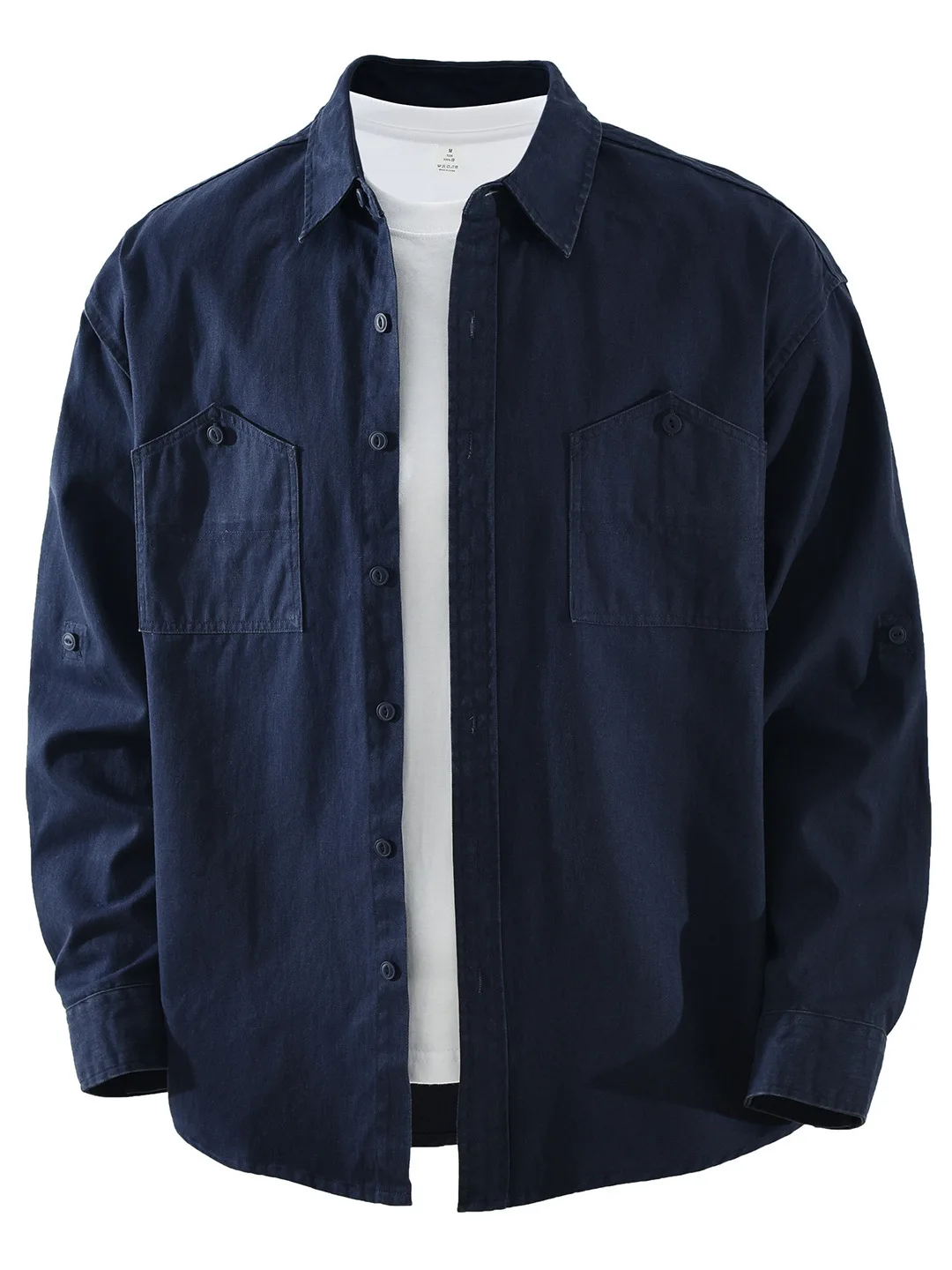 

Trendy Japanese Sle Long Sve Cotton irt Men's Casual Loose Fit Collared Top Versatile Artistic Leisure Pure Cotton irt