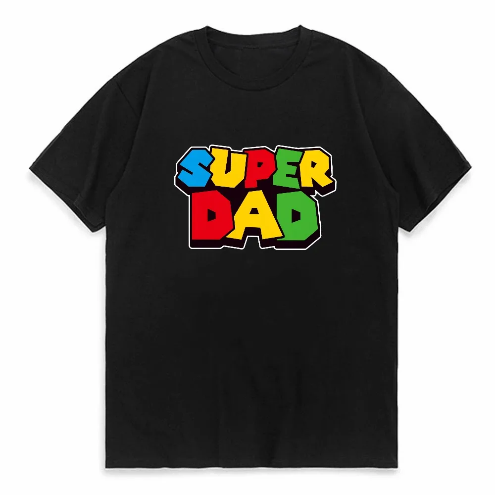 

Super Dad print Graphic T-shirt Summer Men and women Short sleeved Top T-shirt Father's Day Gift breathable Loose o-neck tshirt