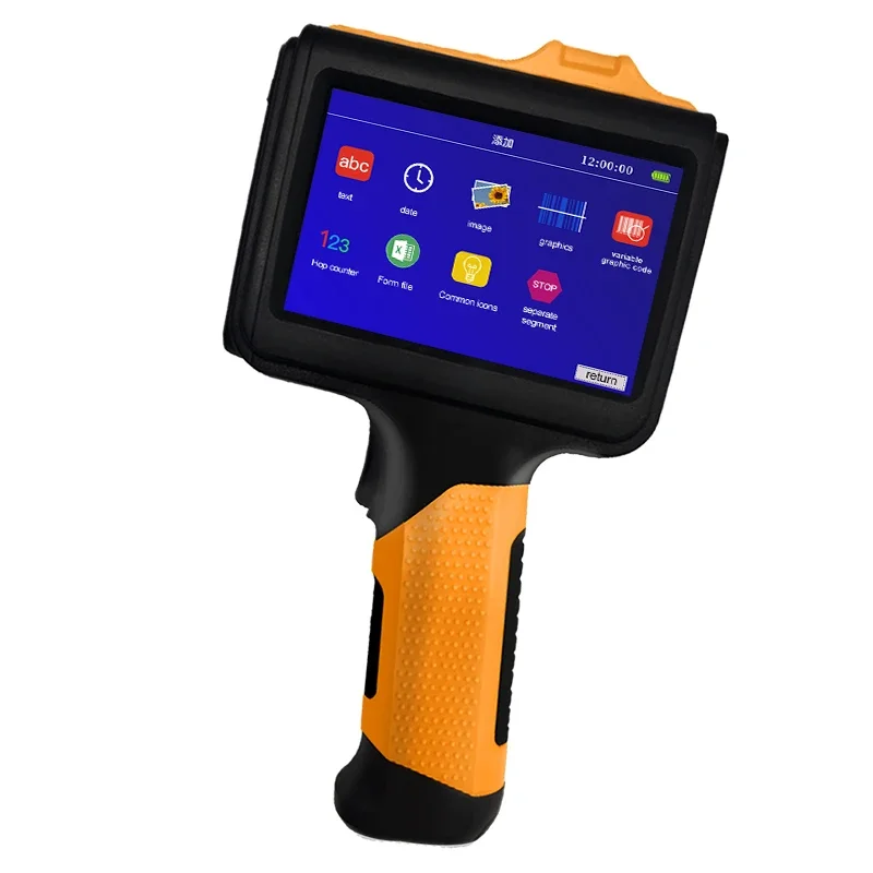 مسدس طابعة نافثة للحبر محمول 12.7 ملم متعدد اللغات مع حبر غير مشفر سريع الجفاف لرمز الاستجابة السريعة وتاريخ رقم الدفعة