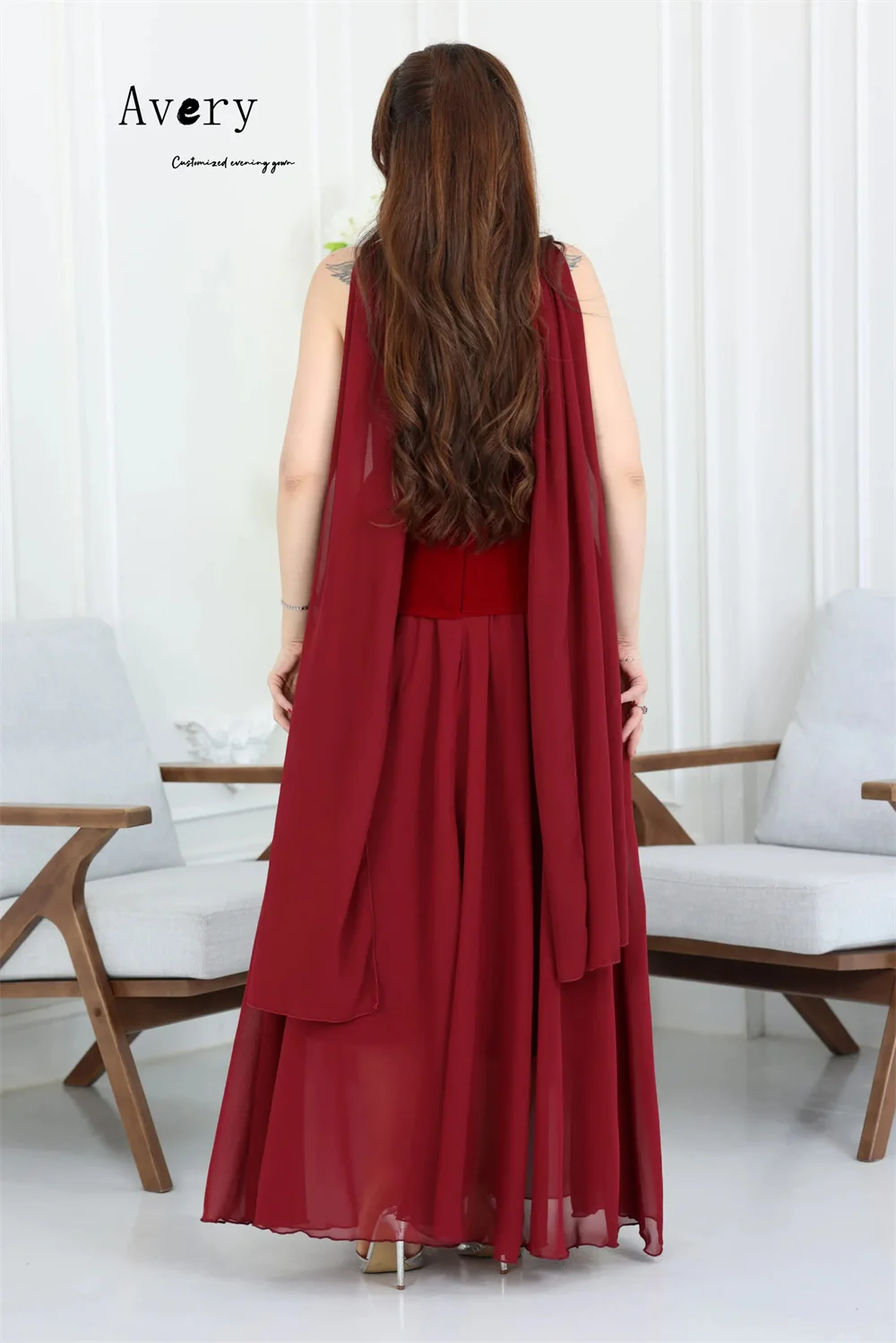 Avery personnalisé rouge a-ligne strass hors épaule robes de soirée élégantes pour femme robes de luxe pour robe de bal 2025 fête